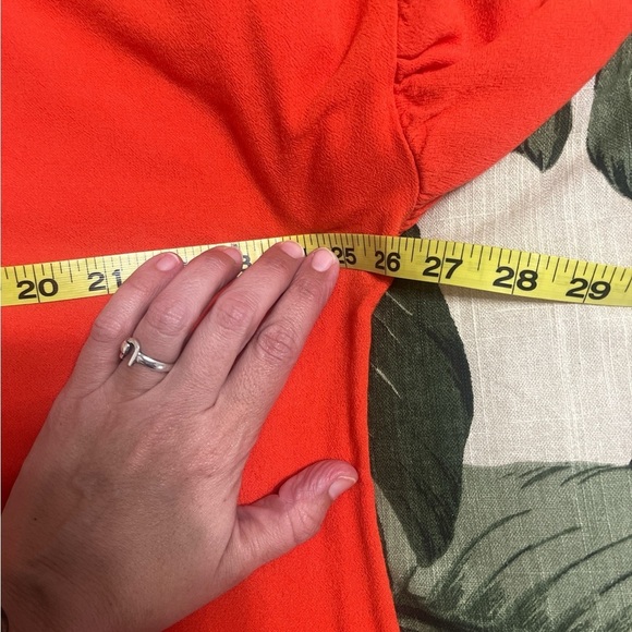 Impressions Orange Embellished Flounce Short Sleeve Blouse - Picture 9 of 10